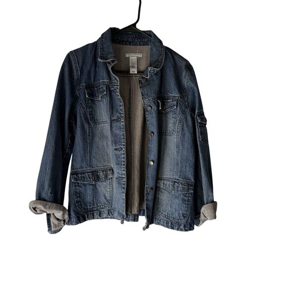 Crazy Horse Y2k Women's Size Large Western Button Up Denim Jean Jacket - Picture 1 of 7